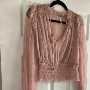 Free People Blouse- light pink